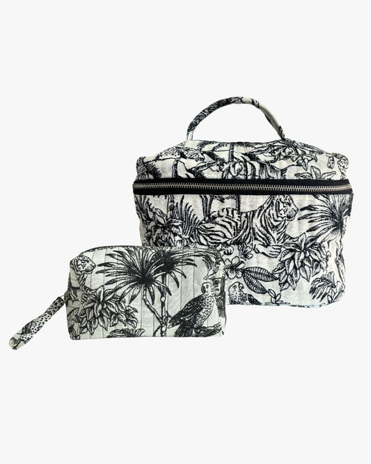 TROPICS IN BLACK AND WHITE VANITY & POUCH SET